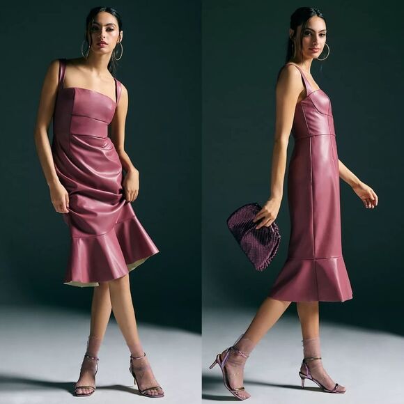 Hutch Square-Neck Faux Leather Dress 12 - Picture 10 of 10